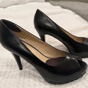 Nine West Camya Leather Peep Toe Pump